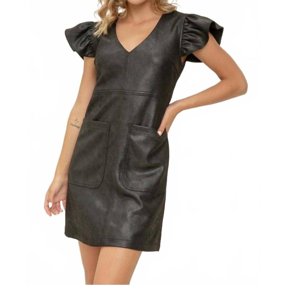 Chic Black Puff Sleeve Mini Dress